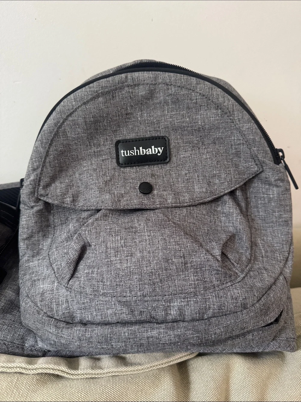 Tushbaby Gray Baby Diaper Bag Backpack